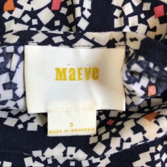 ANTHROPOLOGIE Maeve Blouse Navy Confetti Ball Button Down Top 24361206 Sz 0 - Picture 7 of 8